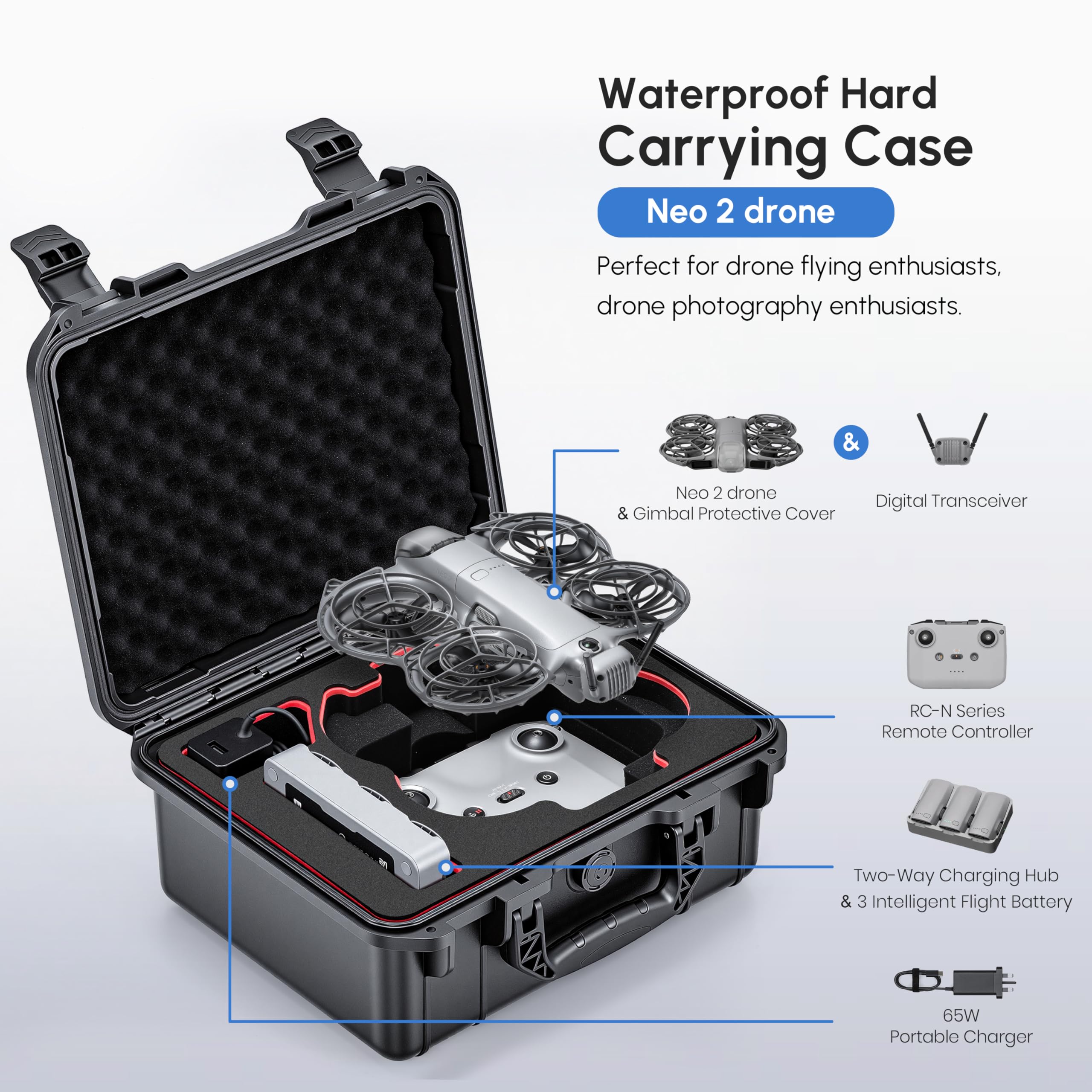 NEO 2 Case,Waterproof Hard Car - Drone Controller Hood ulasan dan harga
