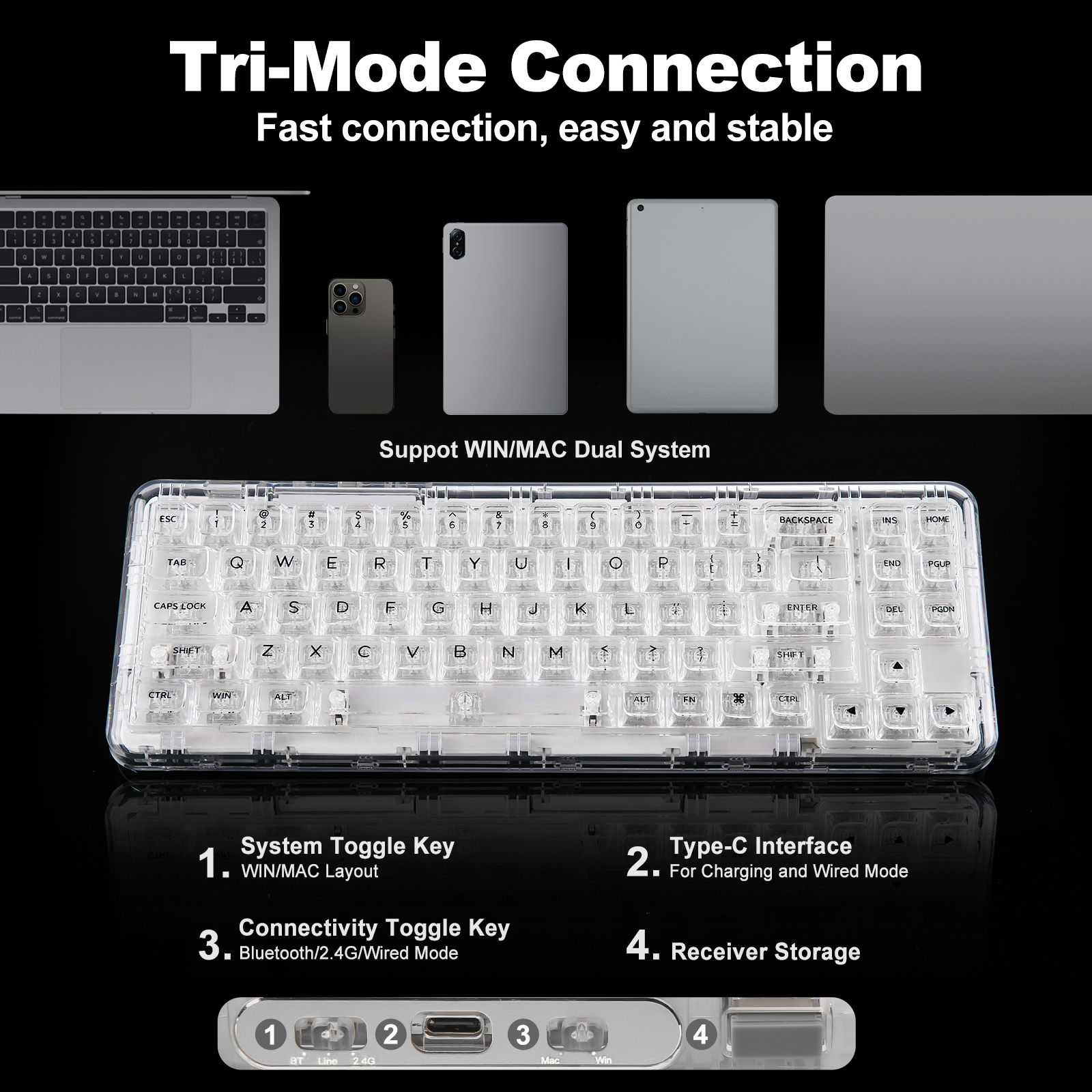 YUNZII X71 White 68% Layout Wi - Holy Stone Drone Hs175 ulasan dan harga